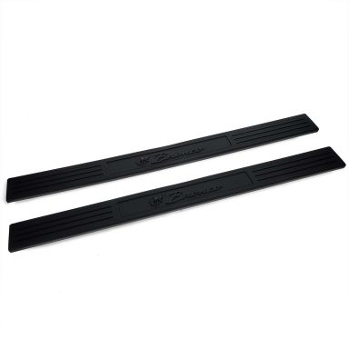 Door Sill Plates Black w/Black Bronco Script, 66-77 Ford Bronco